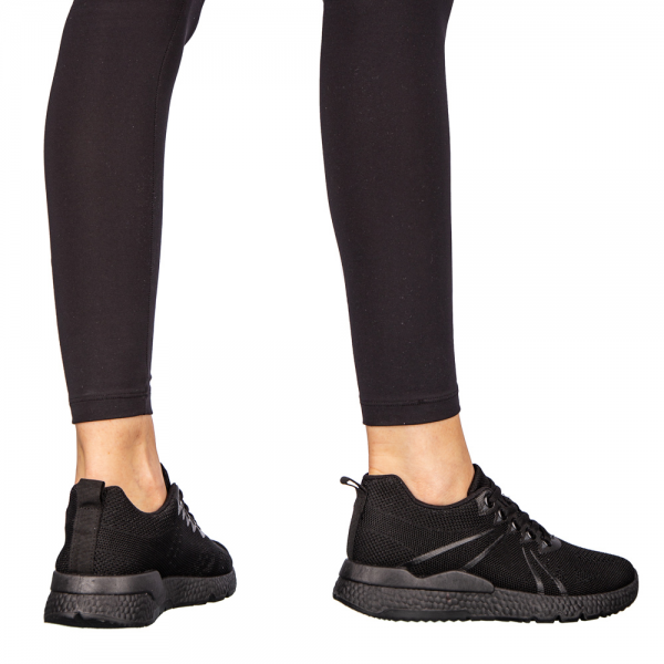 Дамски спортни обувки  черни от текстилен материал  Bicoz, 4 - Kalapod.bg